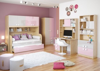 Детская комната Грэйси (Розовый/Серый/корпус Клен) в Дивногорске - divnogorsk.mebel54.com | фото