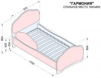 Кровать 160 Гармония 08 Шоколад (мягкий бортик) в Дивногорске - divnogorsk.mebel54.com | фото