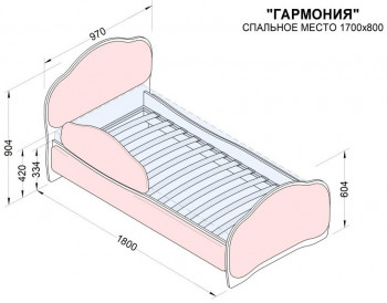 Кровать 170 Гармония 08 Шоколад (мягкий бортик) в Дивногорске - divnogorsk.mebel54.com | фото