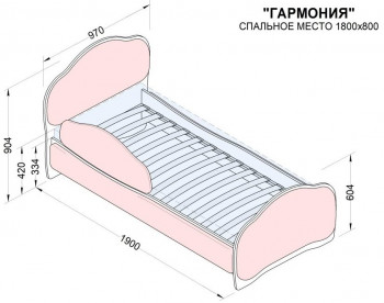 Кровать 180 Гармония 36 Светло-розовый (мягкий бортик) в Дивногорске - divnogorsk.mebel54.com | фото