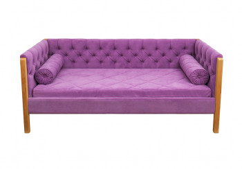 Кровать 180 серии Леди  32 Фиолетовый (подушка валик) в Дивногорске - divnogorsk.mebel54.com | фото