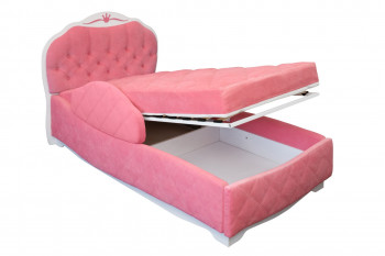 Кровать 190 Гармония Lux 36 Розовый (мягкий бортик) в Дивногорске - divnogorsk.mebel54.com | фото
