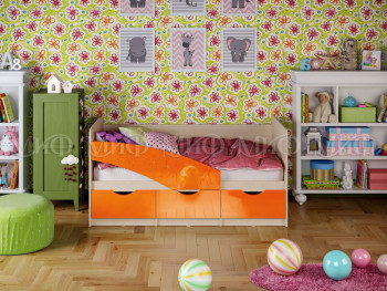 Кровать Бабочки 1,6м (Оранжевый металлик) в Дивногорске - divnogorsk.mebel54.com | фото