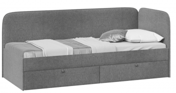 Кровать «Молли» с мягкой обивкой (900) тип 1 (Микровелюр Scandi Graphite 22) в Дивногорске - divnogorsk.mebel54.com | фото