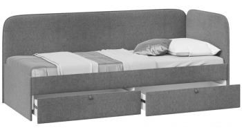 Кровать «Молли» с мягкой обивкой (900) тип 1 (Микровелюр Scandi Graphite 22) в Дивногорске - divnogorsk.mebel54.com | фото