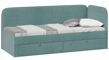 Кровать «Молли» с мягкой обивкой (900) тип 1 (Микровелюр Scandi Indigo 11) в Дивногорске - divnogorsk.mebel54.com | фото