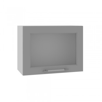 Квадро ВПГС 600 шкаф верхний горизонтальный со стеклом высокий (Белый софт/корпус Серый) в Дивногорске - divnogorsk.mebel54.com | фото