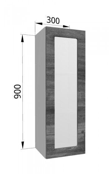 Лофт ВПС 300 шкаф верхний со стеклом высокий (Дуб бурый/корпус Серый) в Дивногорске - divnogorsk.mebel54.com | фото
