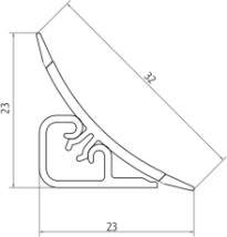 Плинтус LB-23, L=3000мм, черный матовый в Дивногорске - divnogorsk.mebel54.com | фото