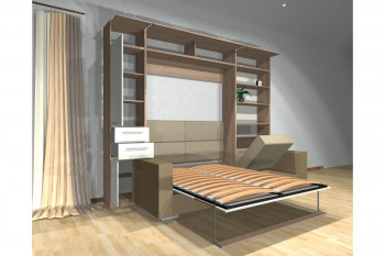 Шкаф-кровать с диваном Каролина в Дивногорске - divnogorsk.mebel54.com | фото