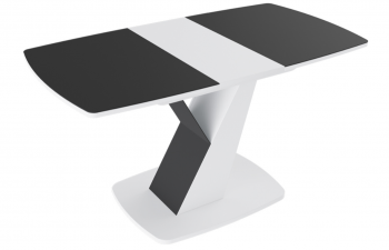 Стол обеденный «Гарда» Тип 1 (Белый/Стекло матовое черный графит) в Дивногорске - divnogorsk.mebel54.com | фото