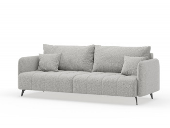 Валериан диван трёхместный прямой Светло-серый, ткань RICO FLEX 108 в Дивногорске - divnogorsk.mebel54.com | фото